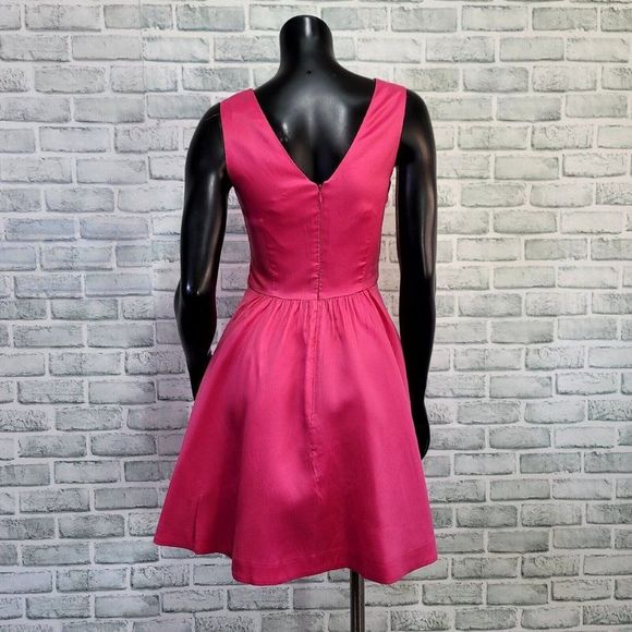 Vineyard Vines Kentucky Derby Womens 0 Hot Pink Fit and Flare Sleeveless Dress - Picture 7 of 9